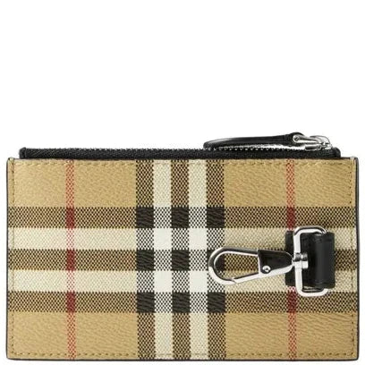 Burberry Check Zip Card Case