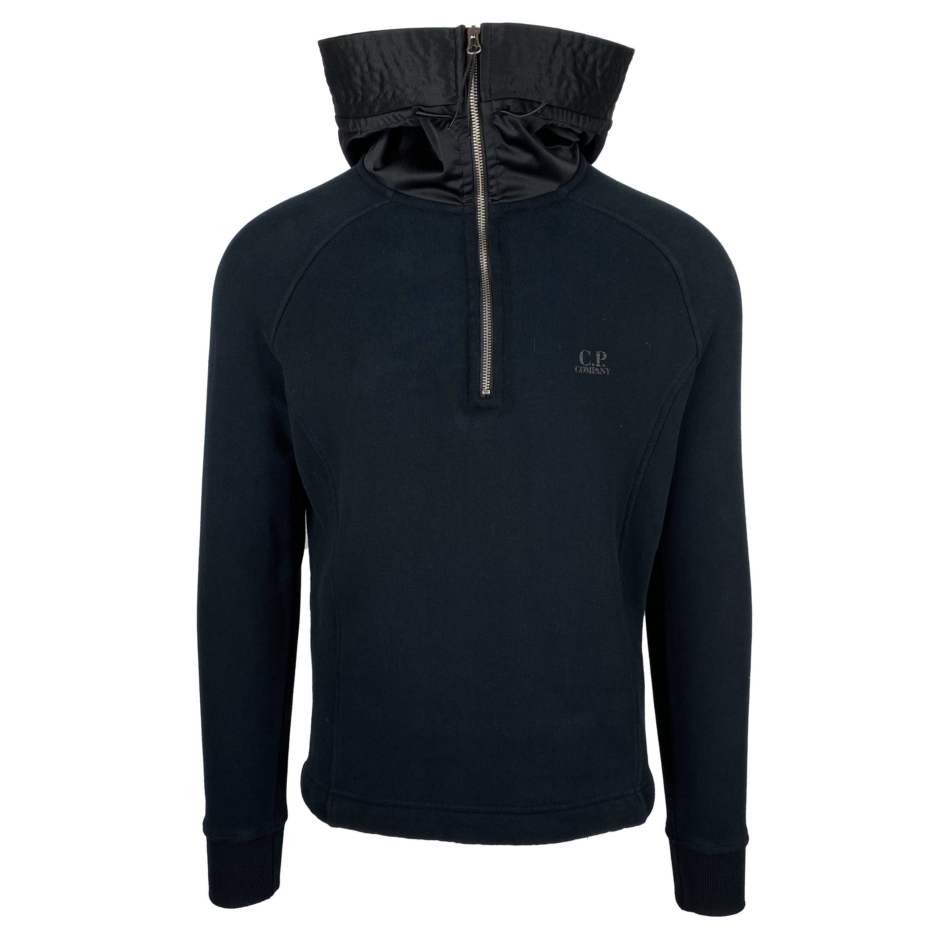 CP Company Black Zip Nylon Hoodie