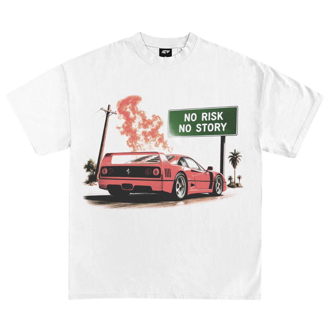 NO RISK NO STORY GRAPHIC T-SHIRT WHITE