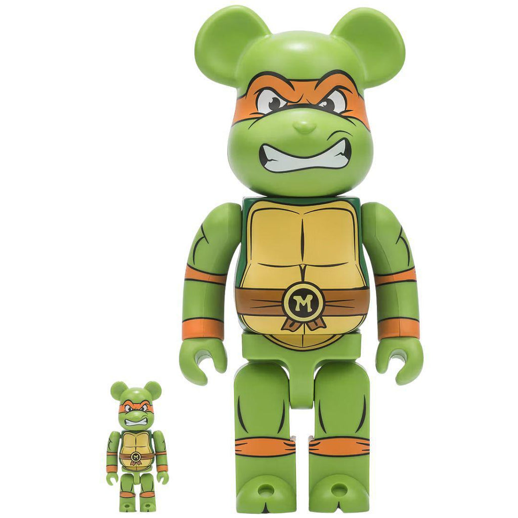 BEARBRICK X TMNT MICHAELANGELO 400% & 100% SET