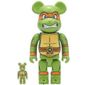 BEARBRICK X TMNT MICHAELANGELO 400% & 100% SET