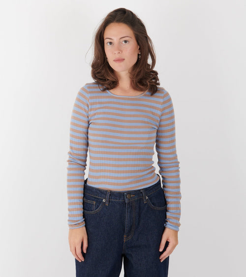 101 Rib Broadway Camel/Light Blue