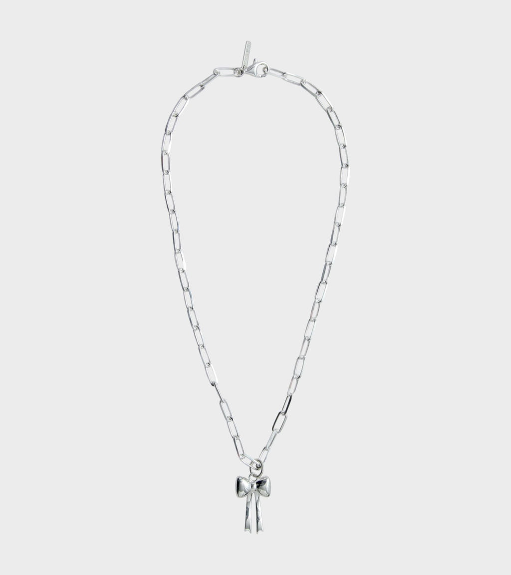 Bow Necklace Silver
