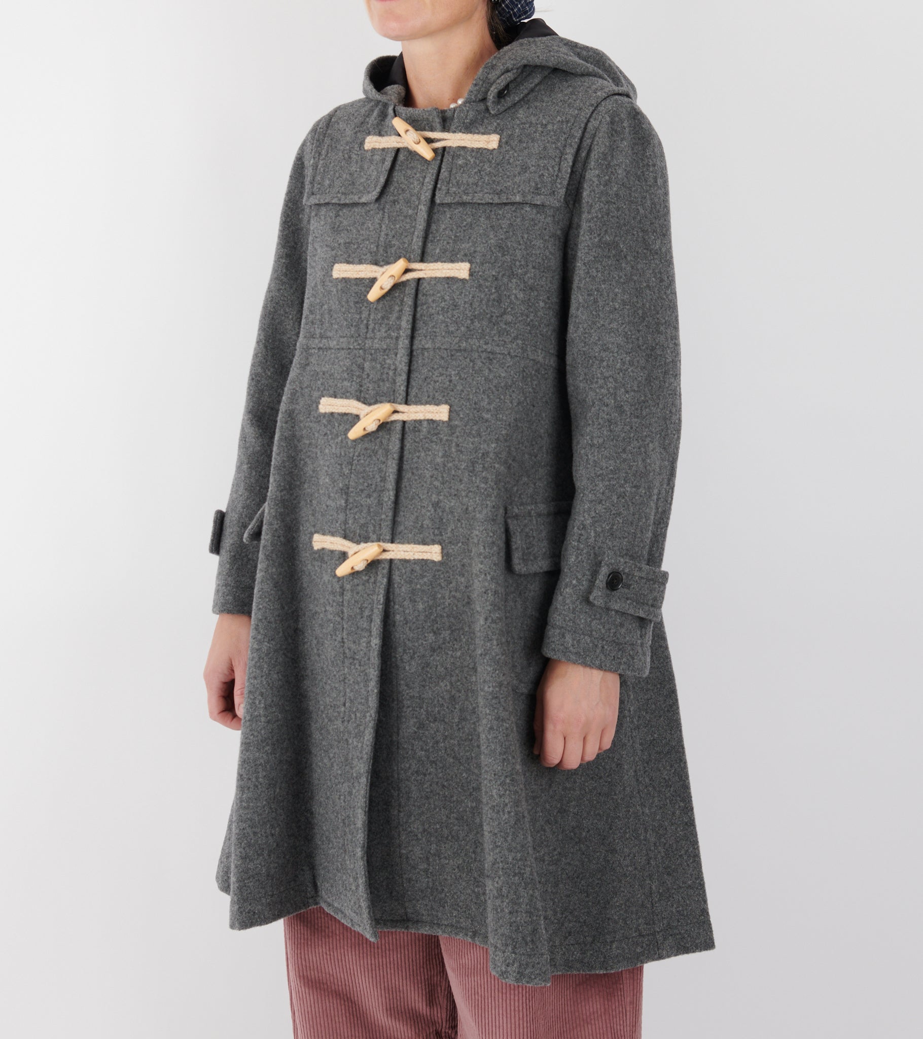 Hooded Wool Coat Grey