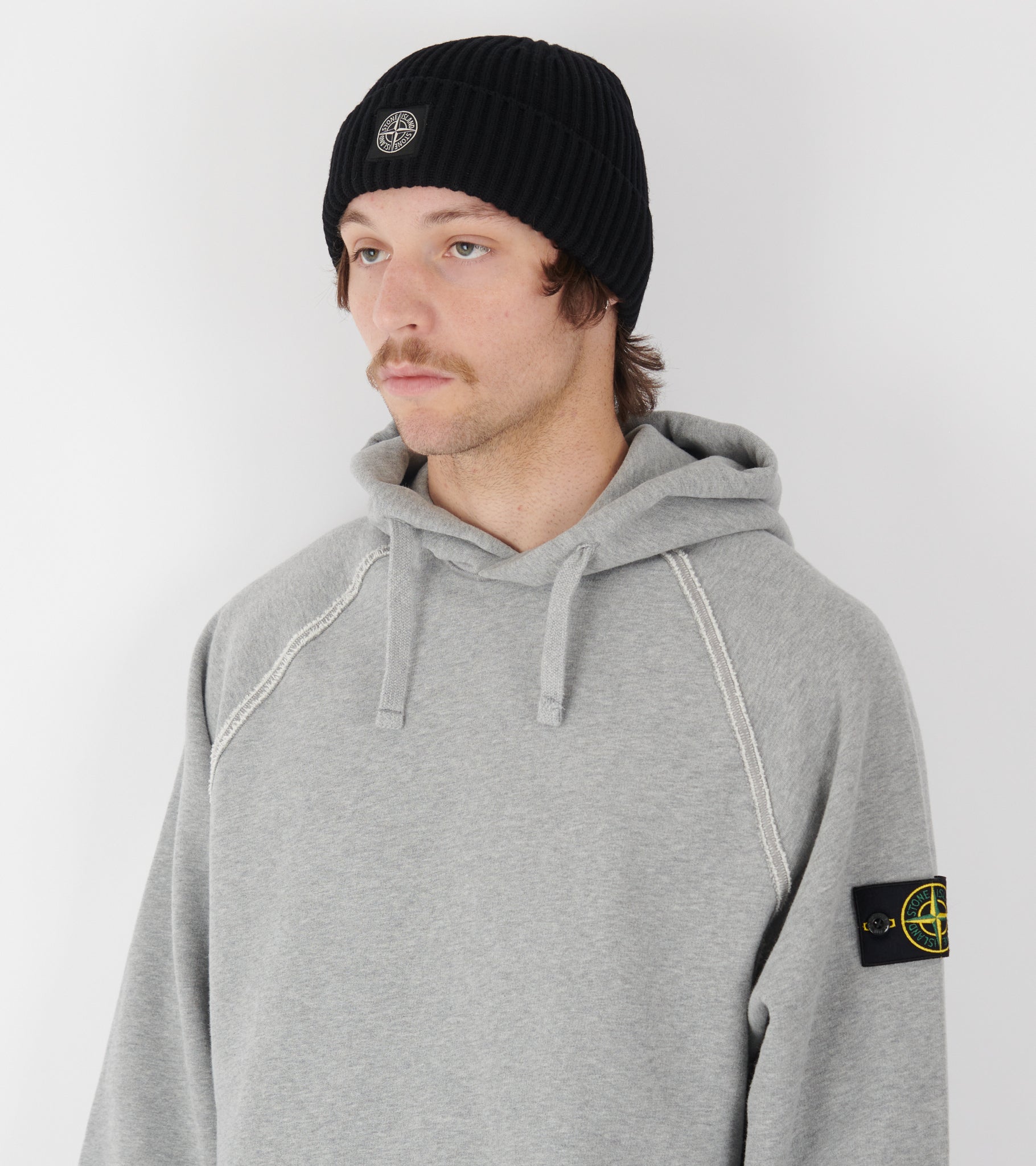 Rib Wool Logo Beanie Black