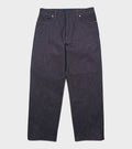 Indigo Denim Raw Loose Jeans One Wash Blue