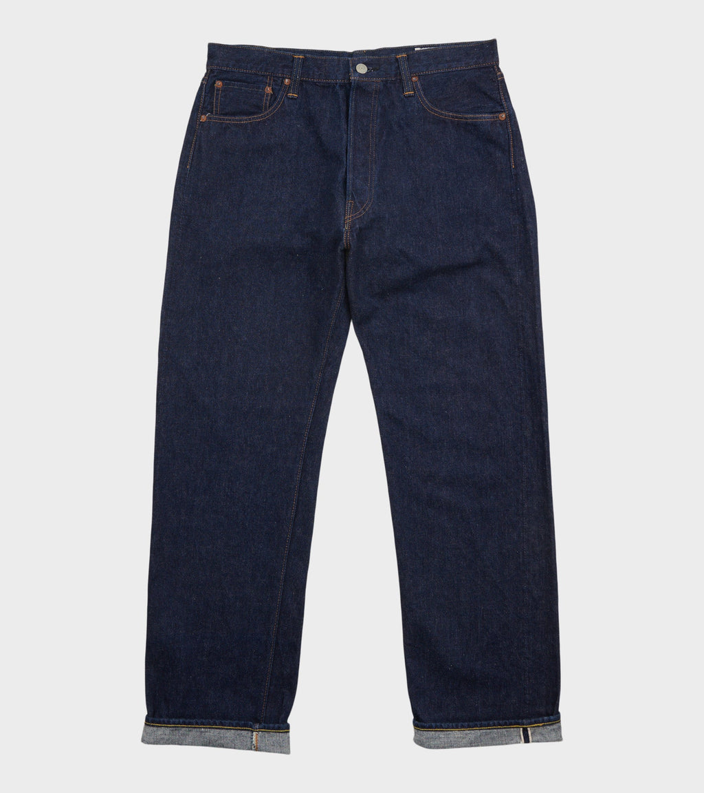 The 1950s Selvedge Denim Jeans One Wash Dark Blue