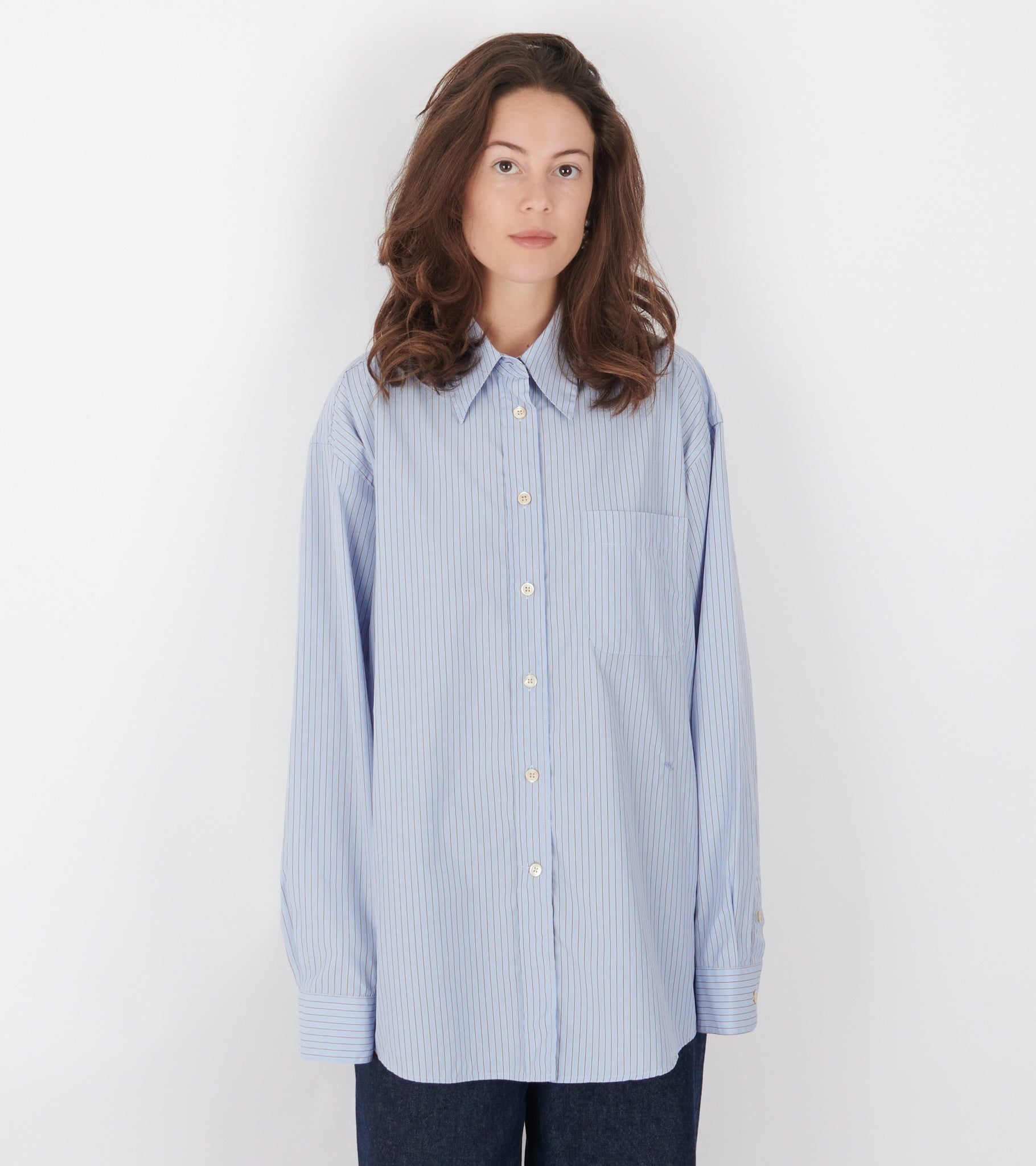 W Precious Shirt Typewriter Stripe Poplin