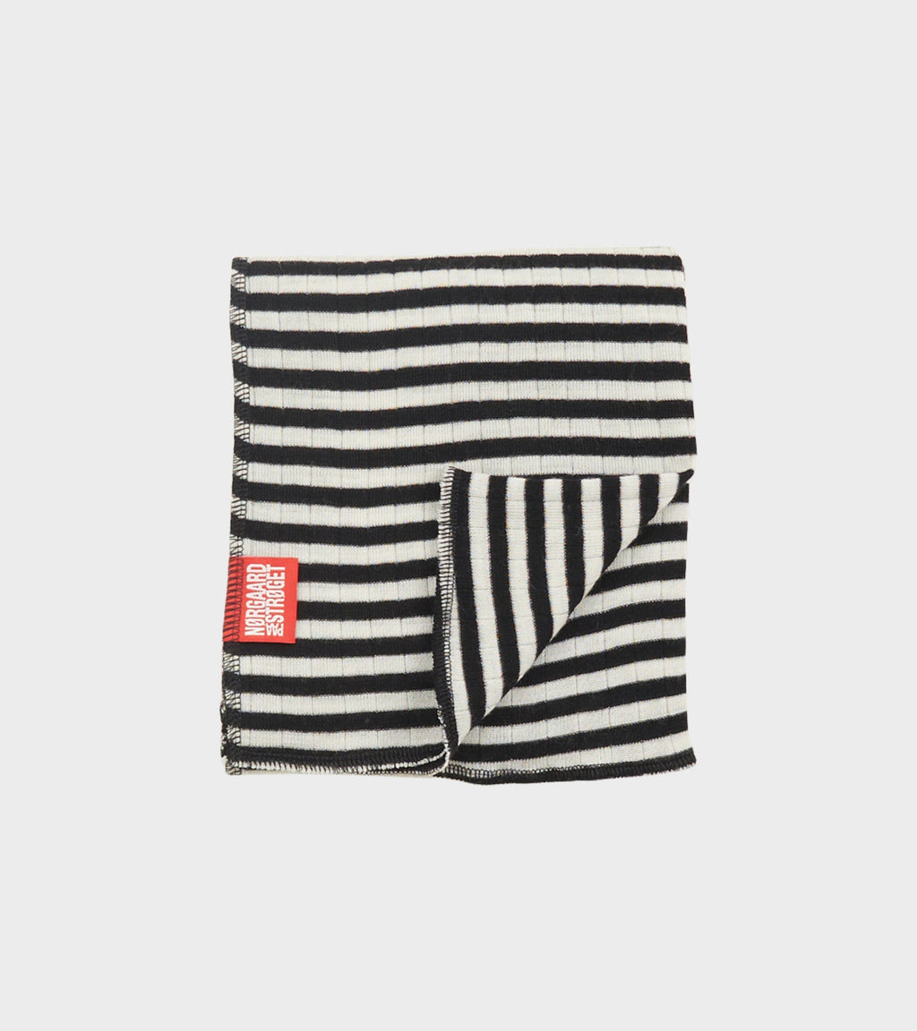 Scarf Interlock Wool Black/Ecru