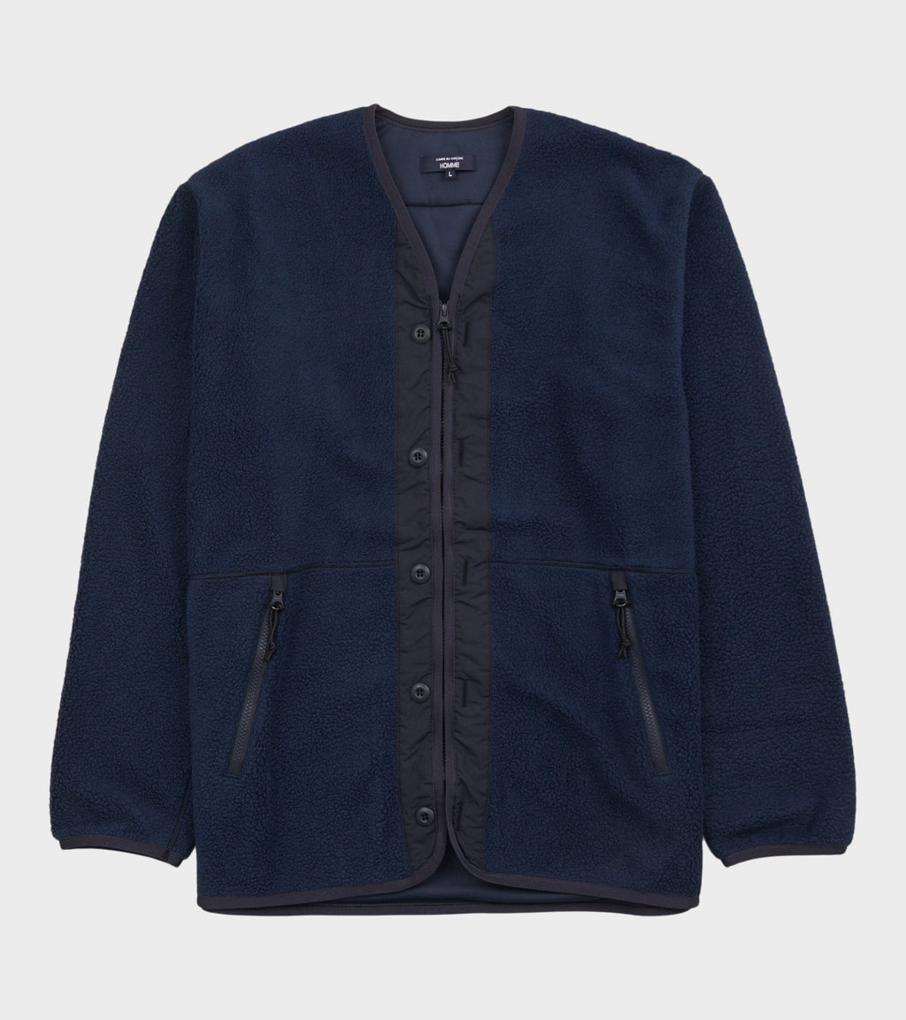 V-neck Zip Fleece Navy