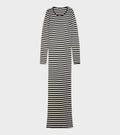 101 Long John Rib Dress Black/Ecru