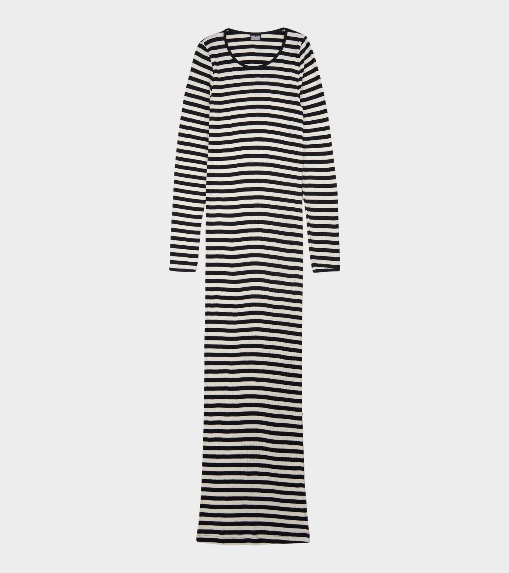 101 Long John Rib Dress Black/Ecru