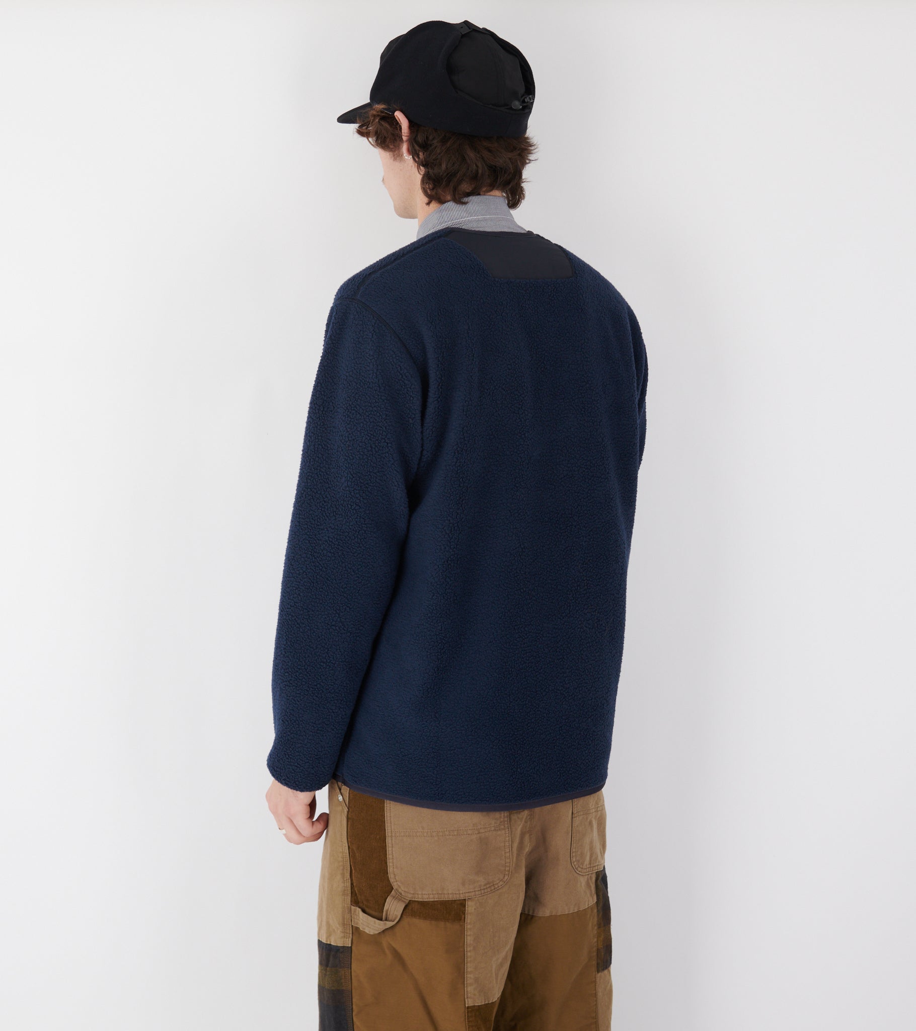 V-neck Zip Fleece Navy