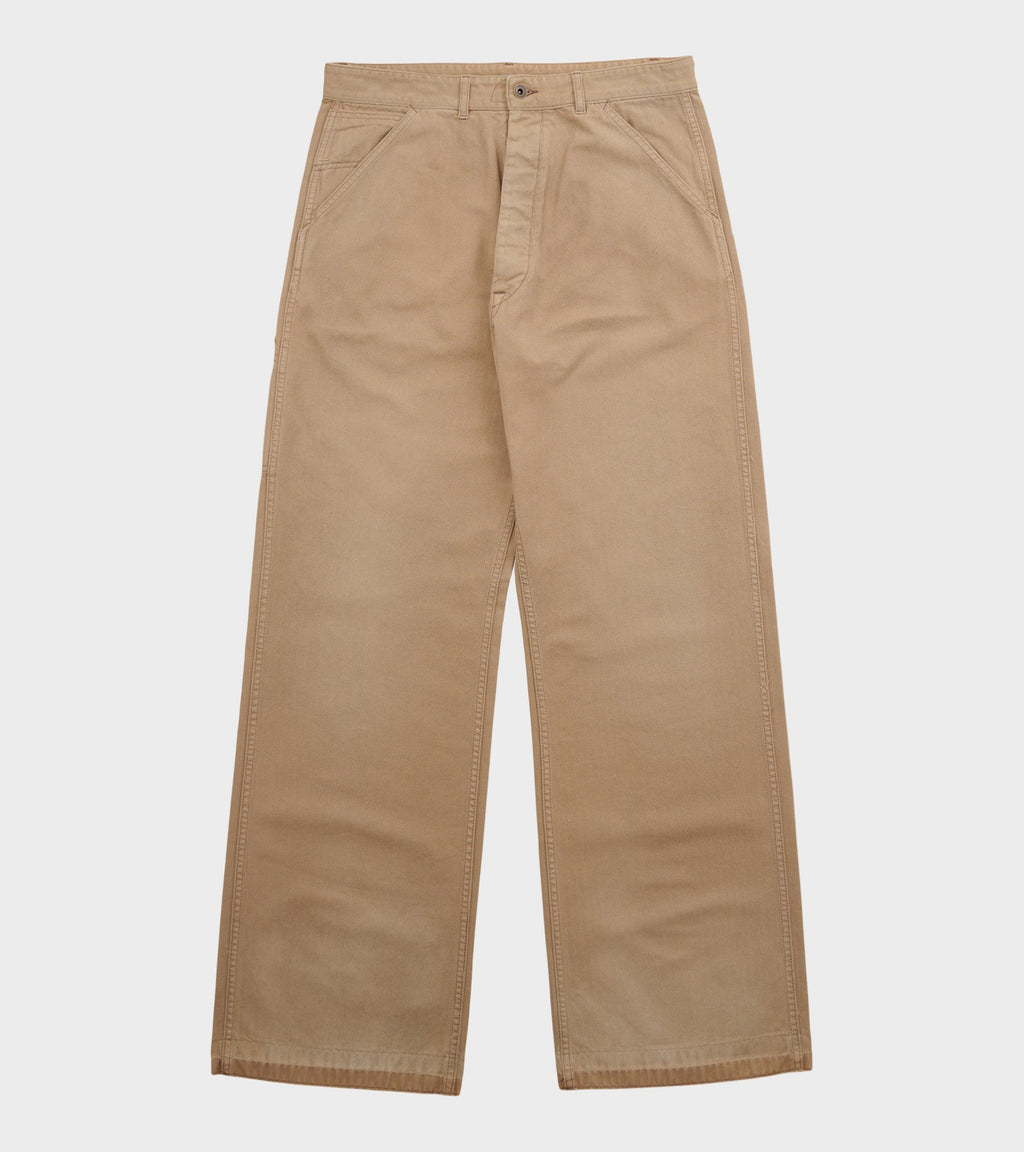 Striped Canvas Pants Beige