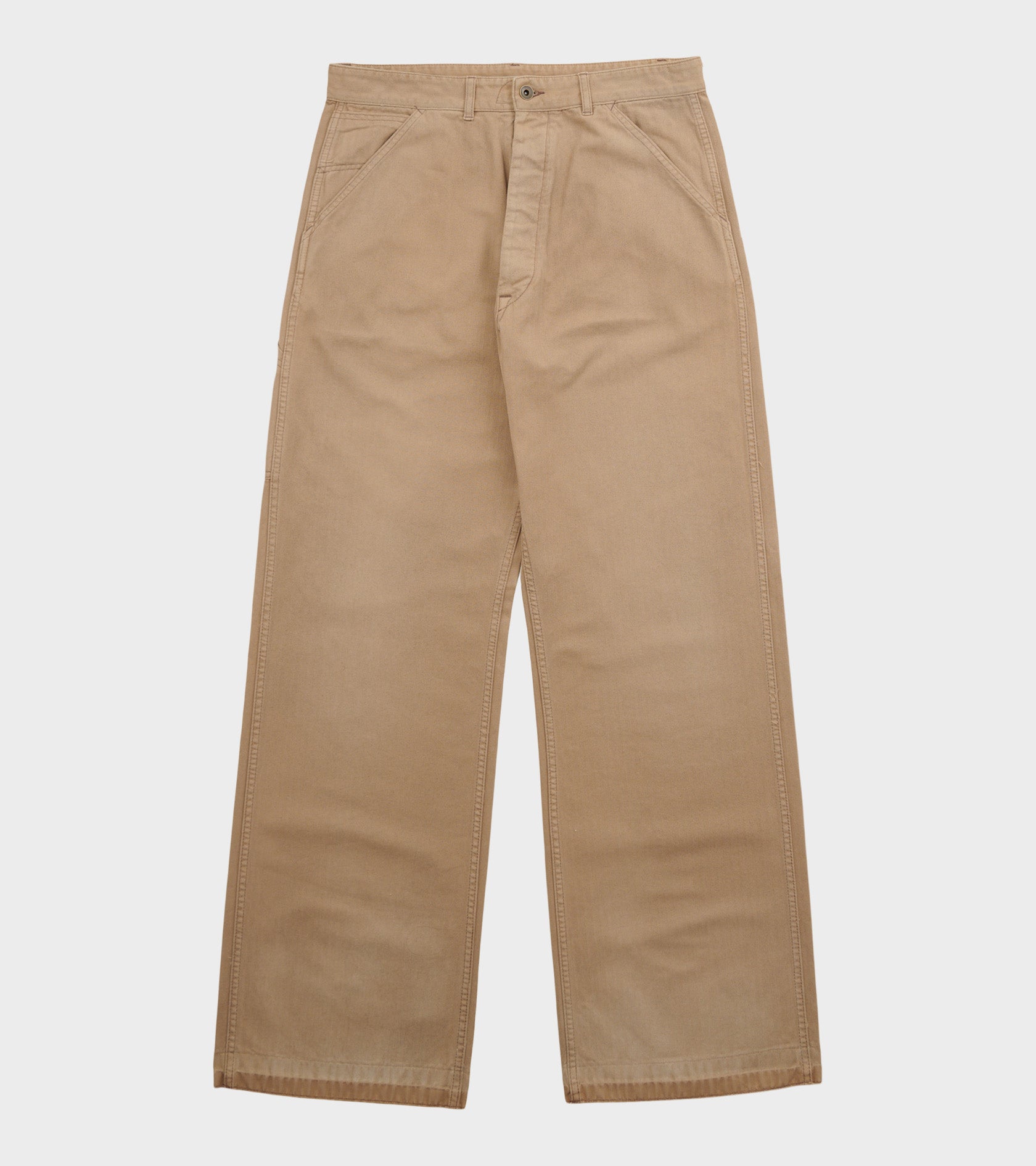 Striped Canvas Pants Beige