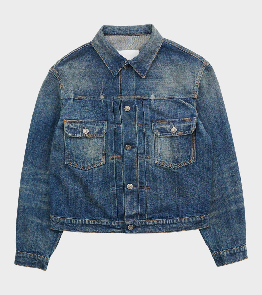 Cropped Denim Jacket Mid Blue