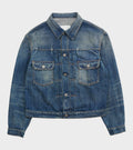 Cropped Denim Jacket Mid Blue