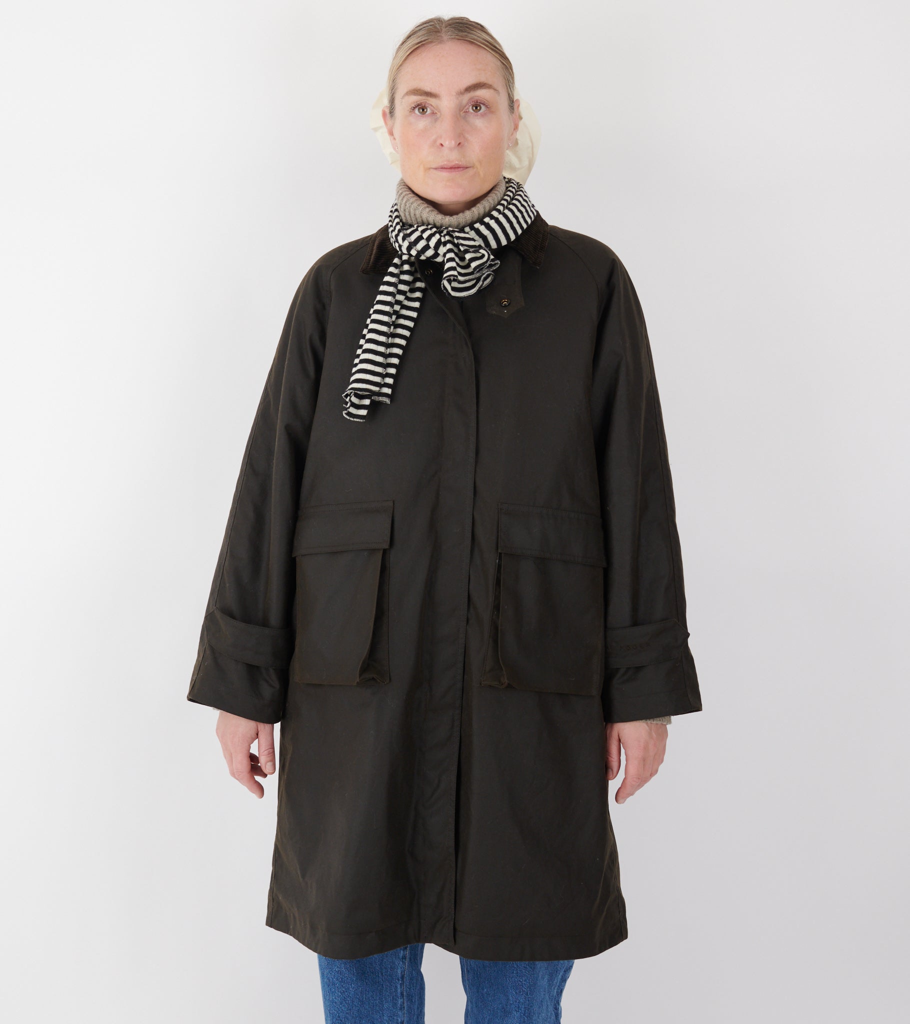 Scarf Interlock Wool Black/Ecru