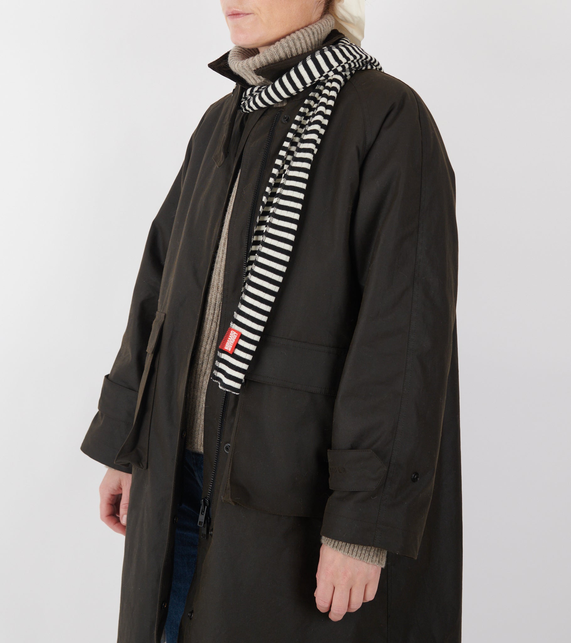 Scarf Interlock Wool Black/Ecru