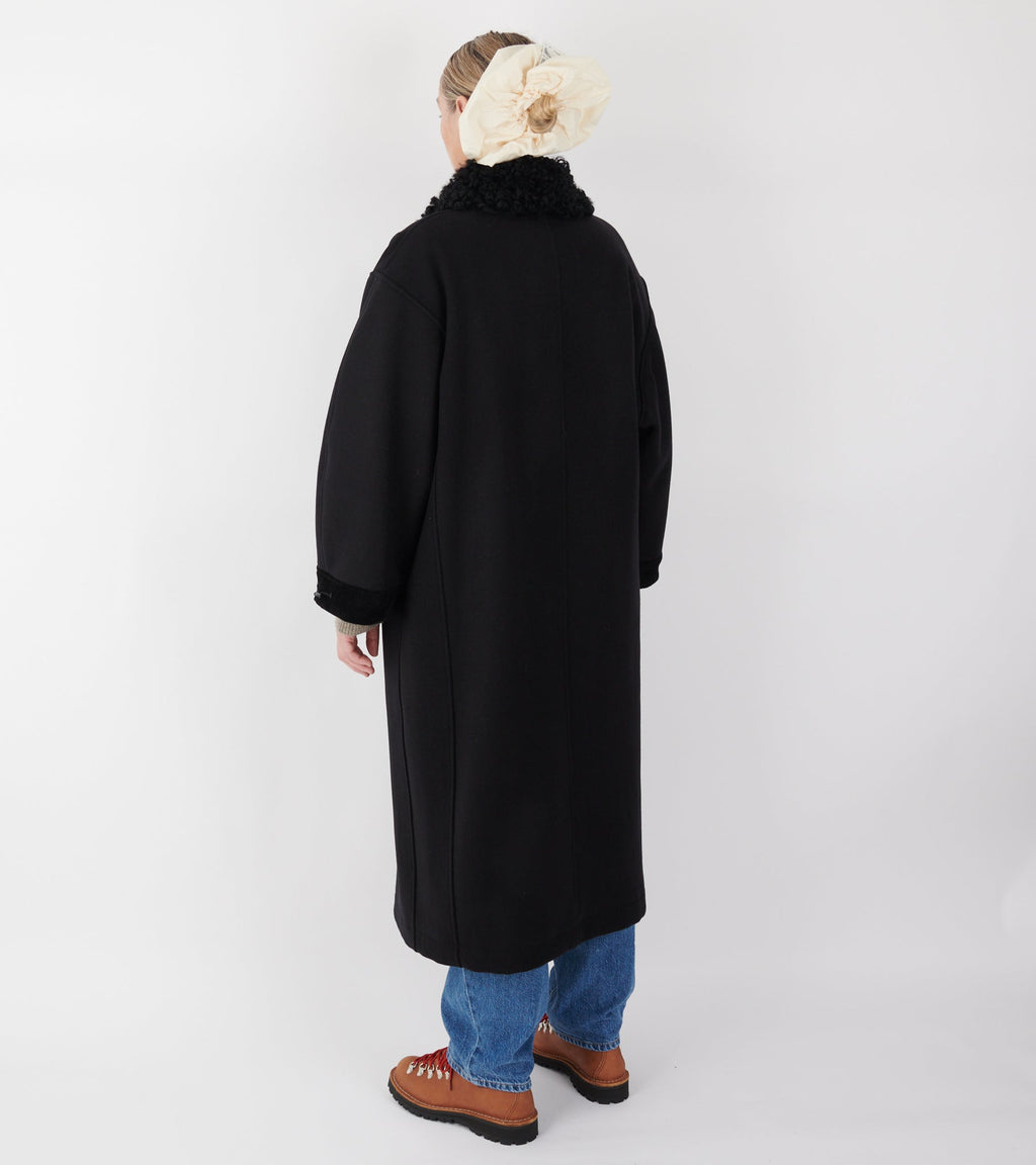 Hainsworth Wool Officer Coat Black