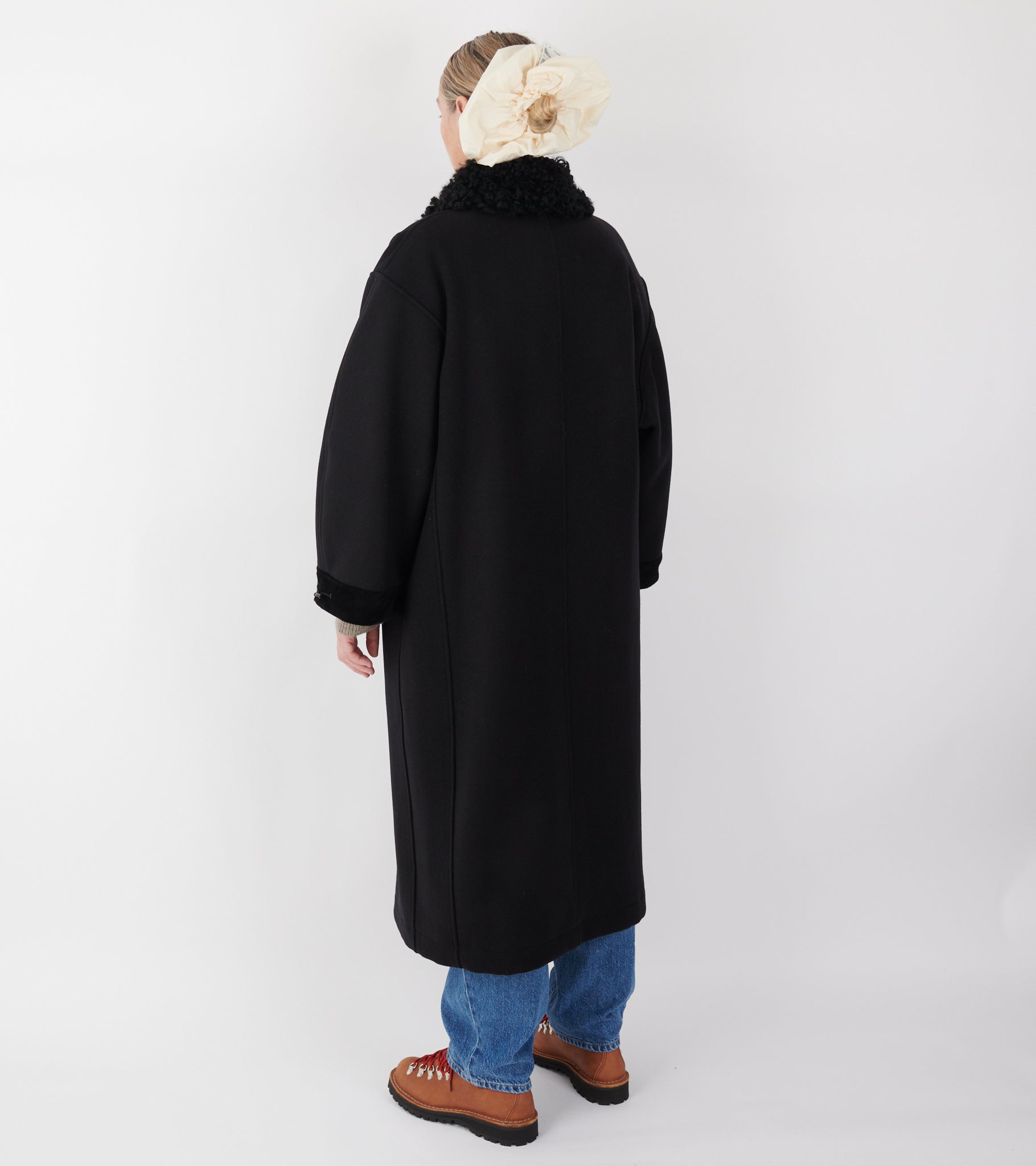 Hainsworth Wool Officer Coat Black