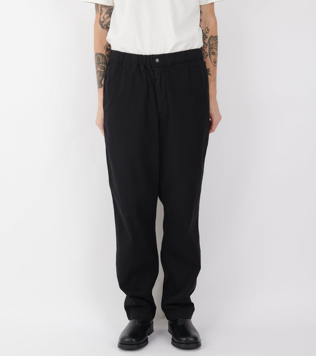 Ezra Relaxed Organic Stretch Twill Trousers Black