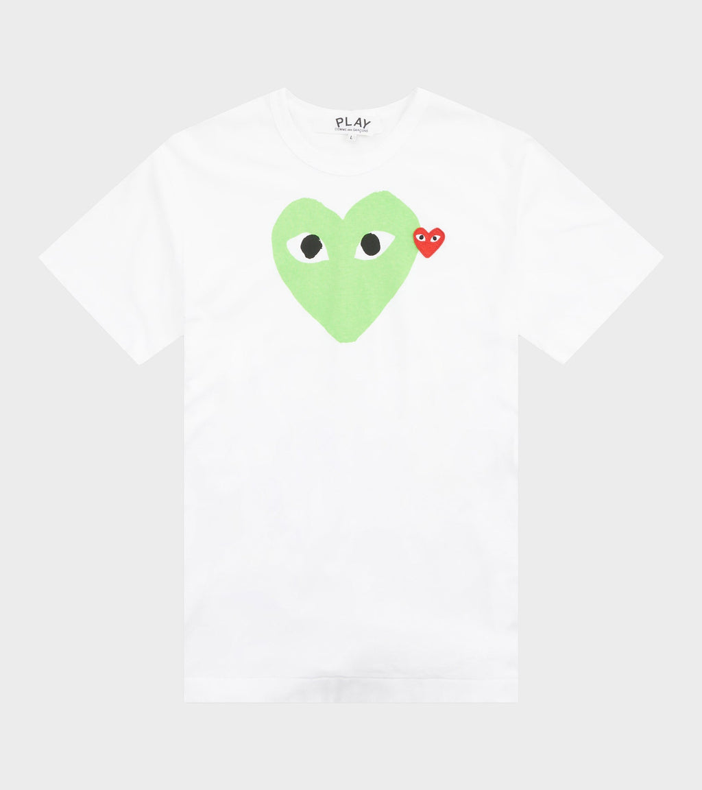 U Big Green Heart T-shirt White