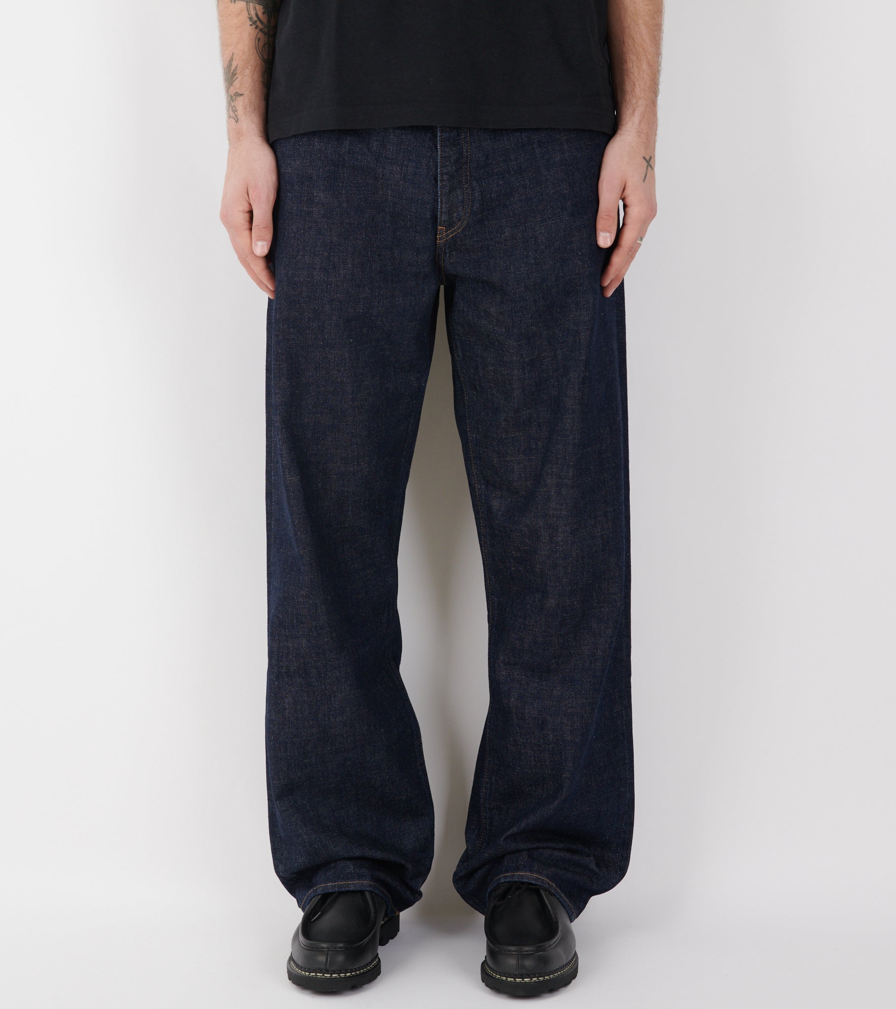 Loose Jeans Simple Rinse Blue