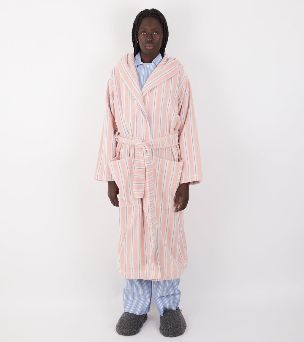 Hooded Bathrobe Candy Stripes