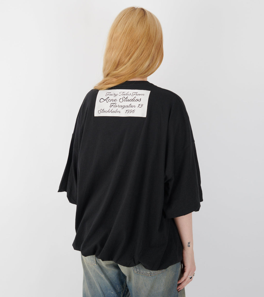 Gathered Logo T-shirt Black