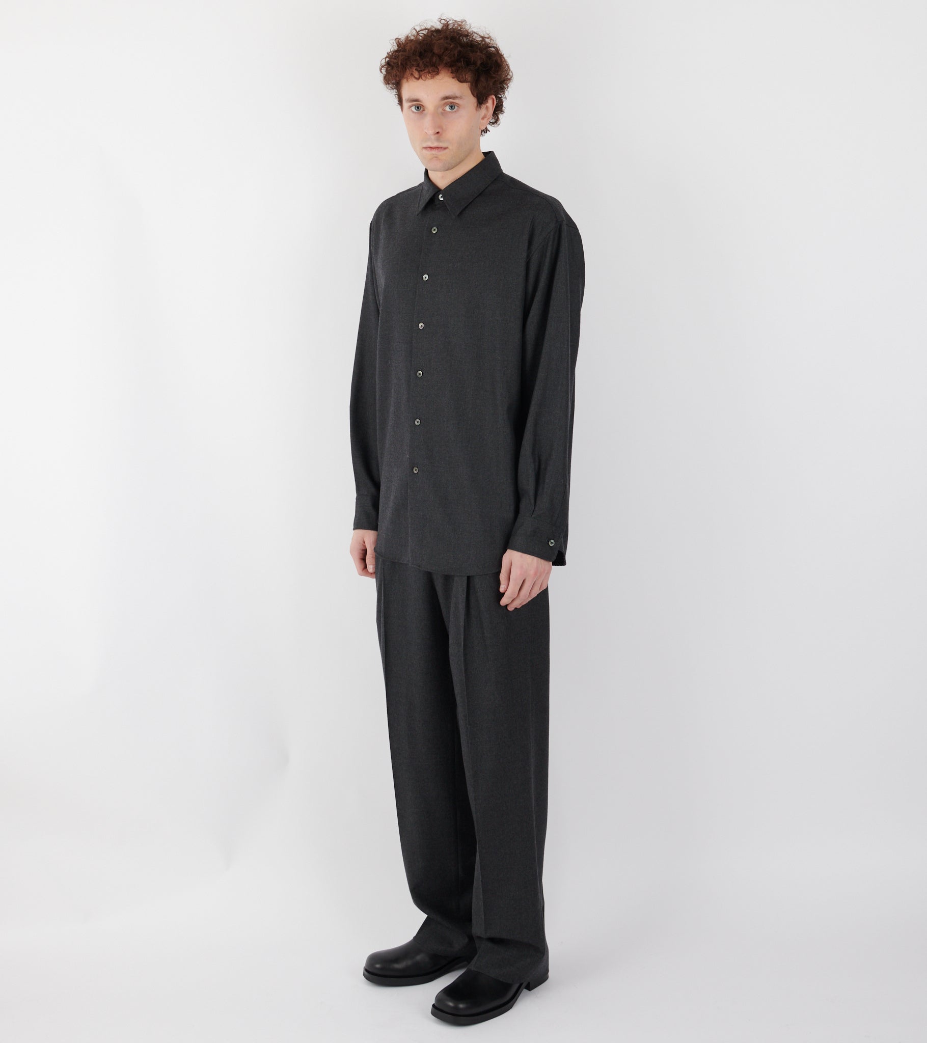 Super Light Wool Shirt Top Charcoal