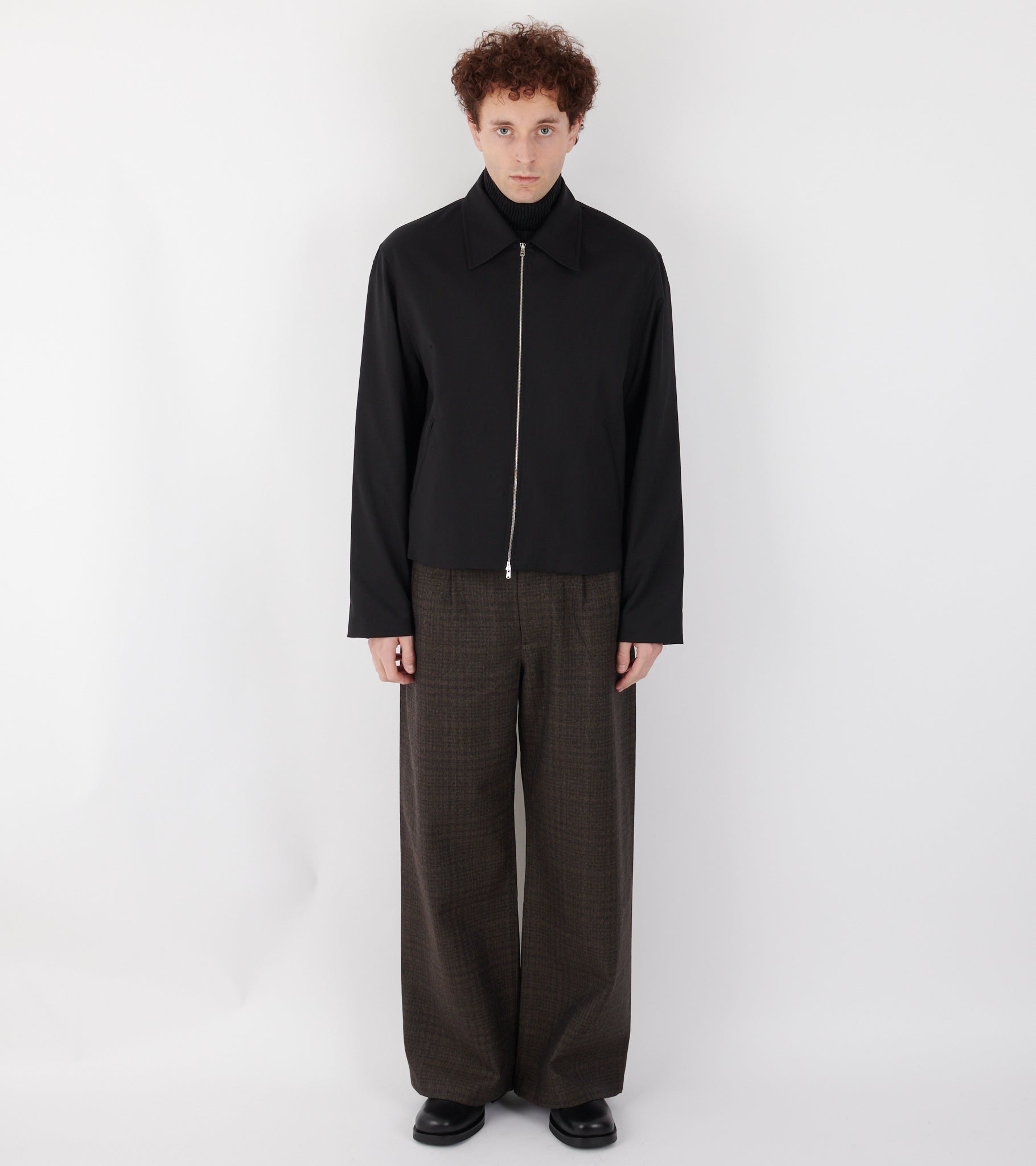 Mini Jacket Black Worsted Wool