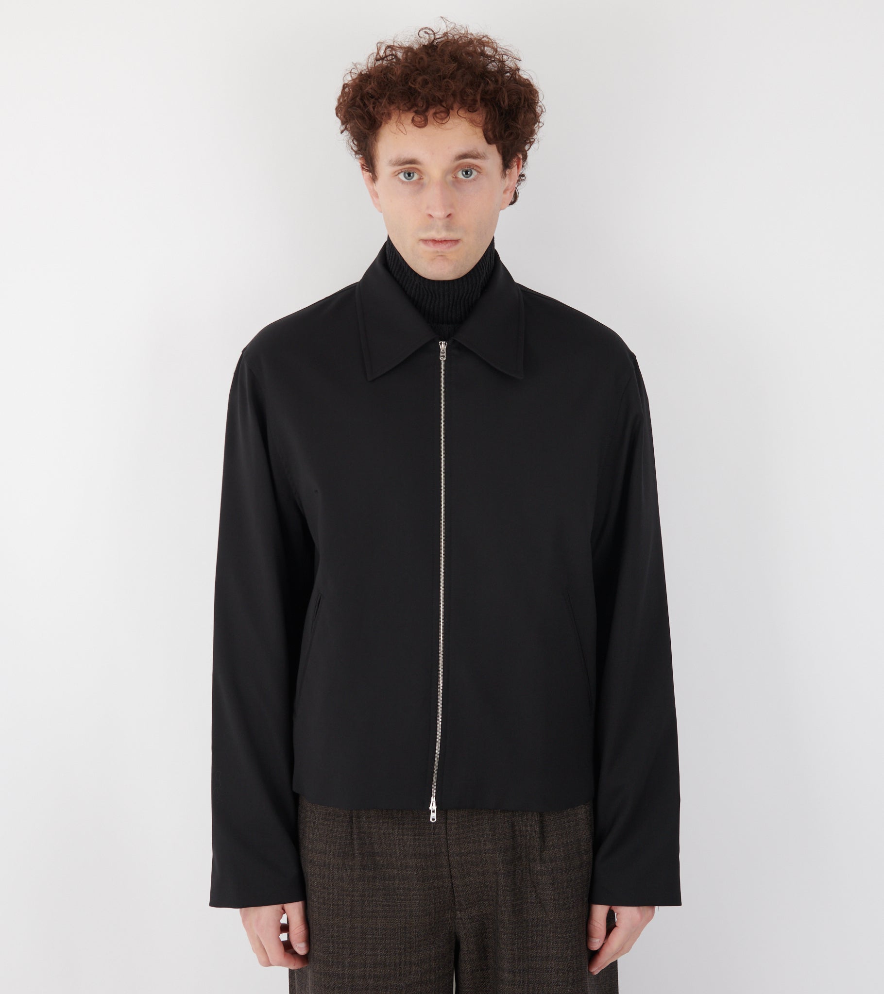 Mini Jacket Black Worsted Wool