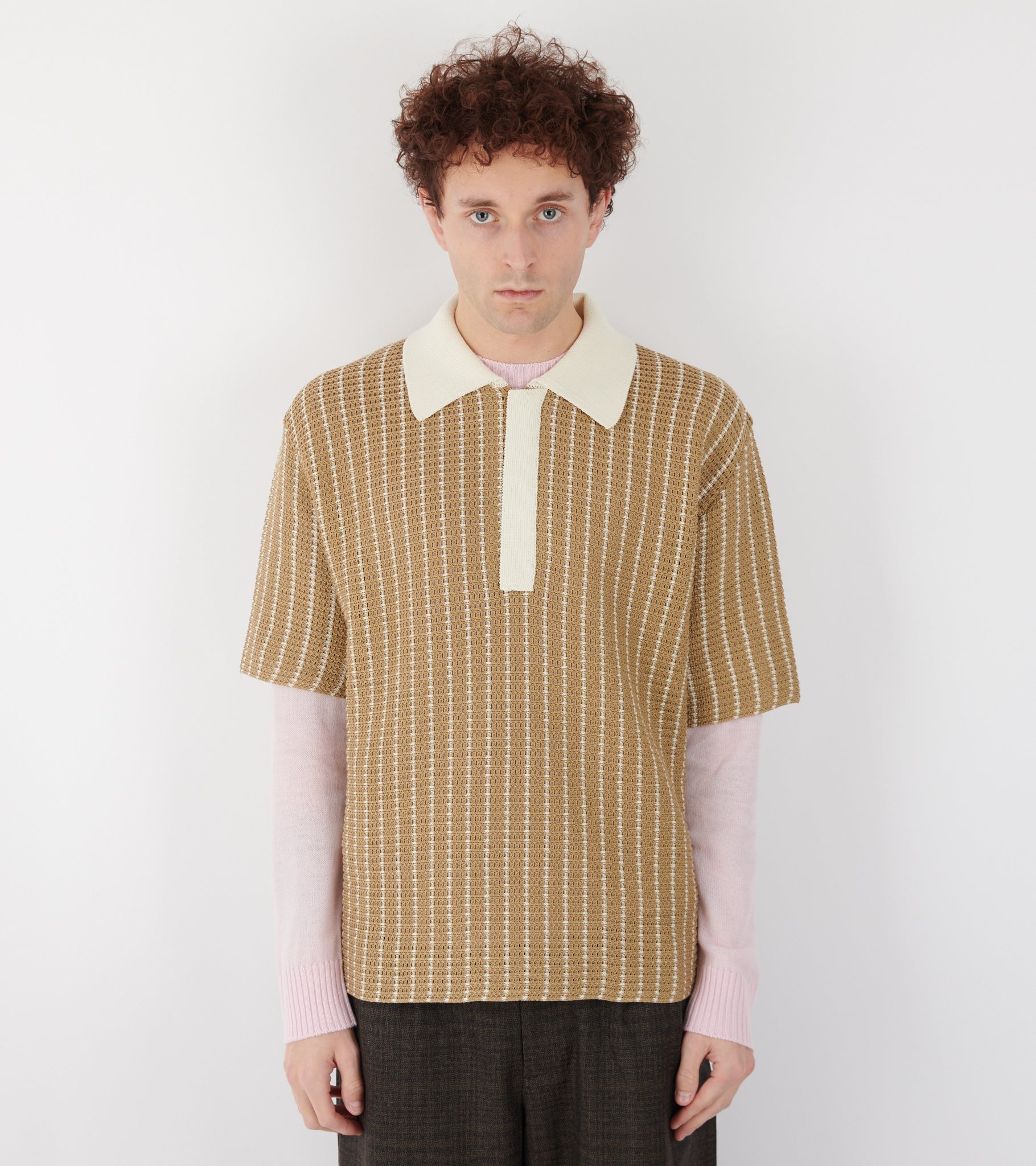 Cotton Knit S/S Polo Shirt Deer
