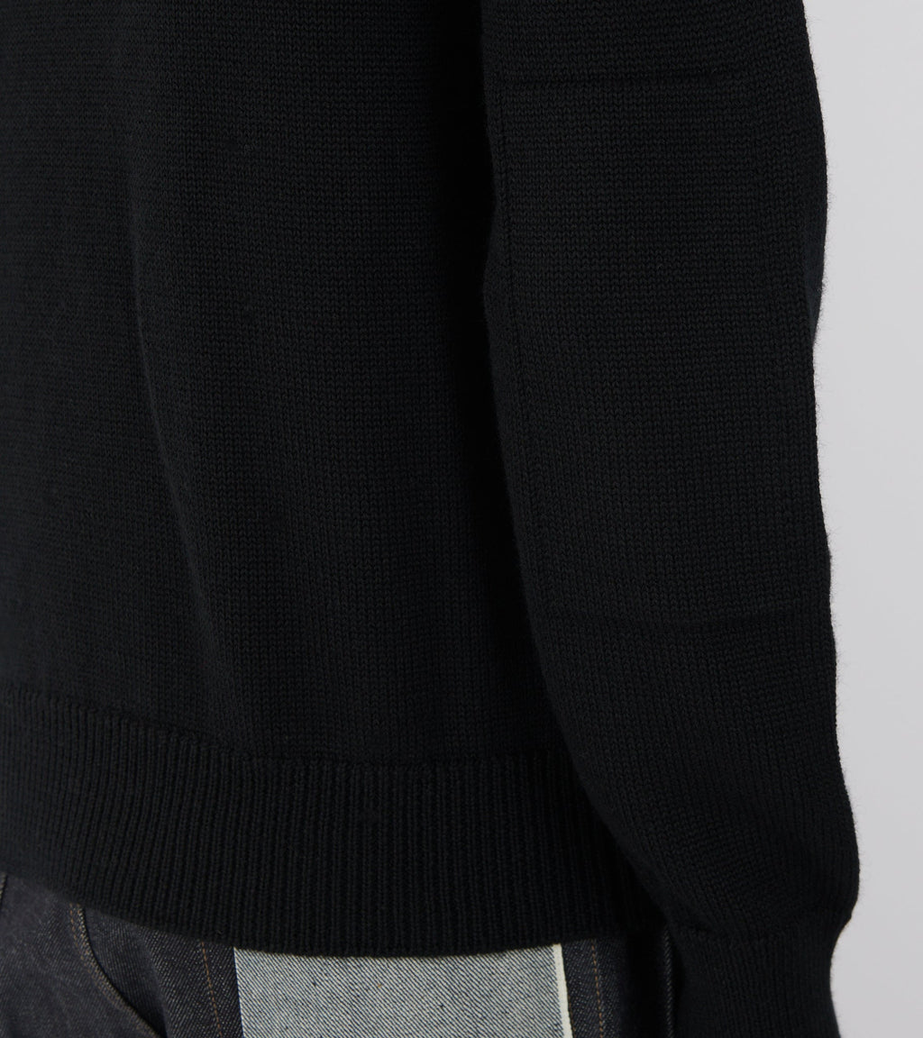 Heavy Wool Silver Rings Knit Black