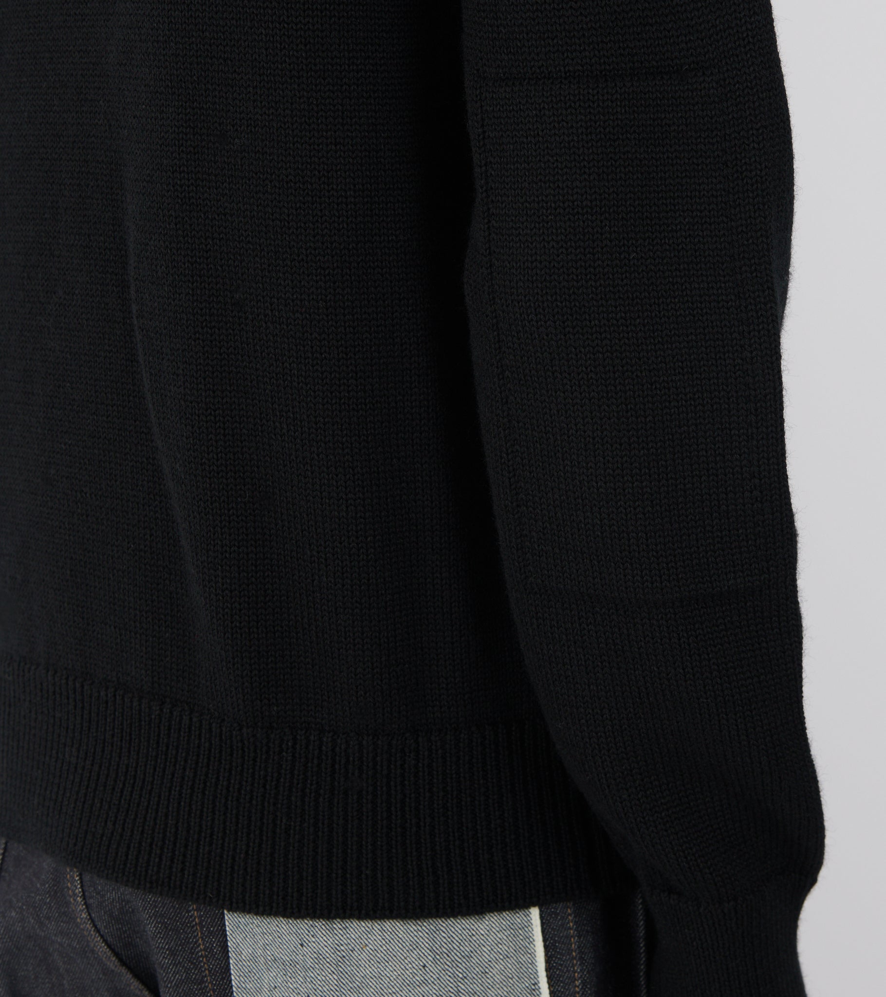 Heavy Wool Silver Rings Knit Black