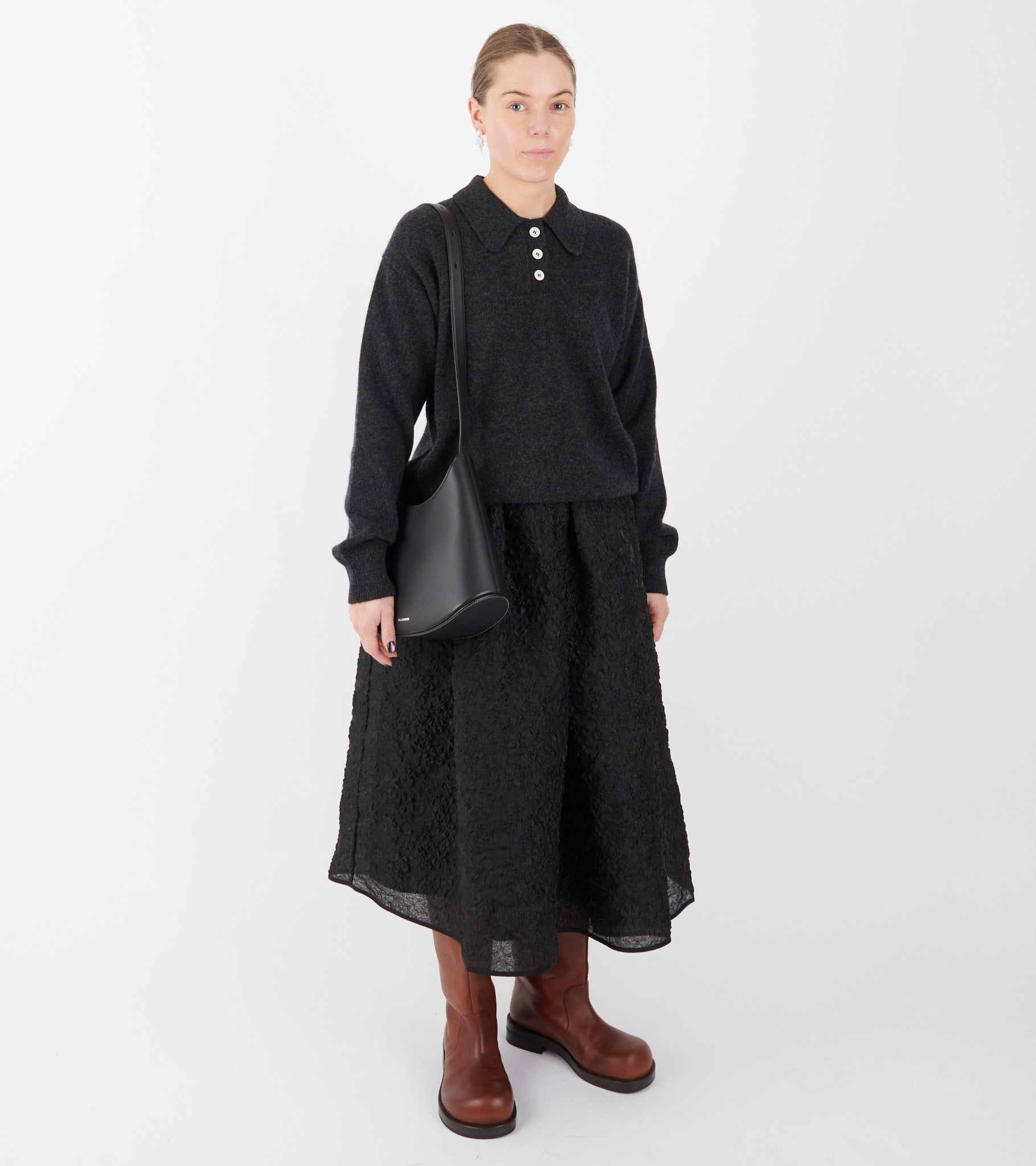 Edie Polo Shirt Charcoal Grey