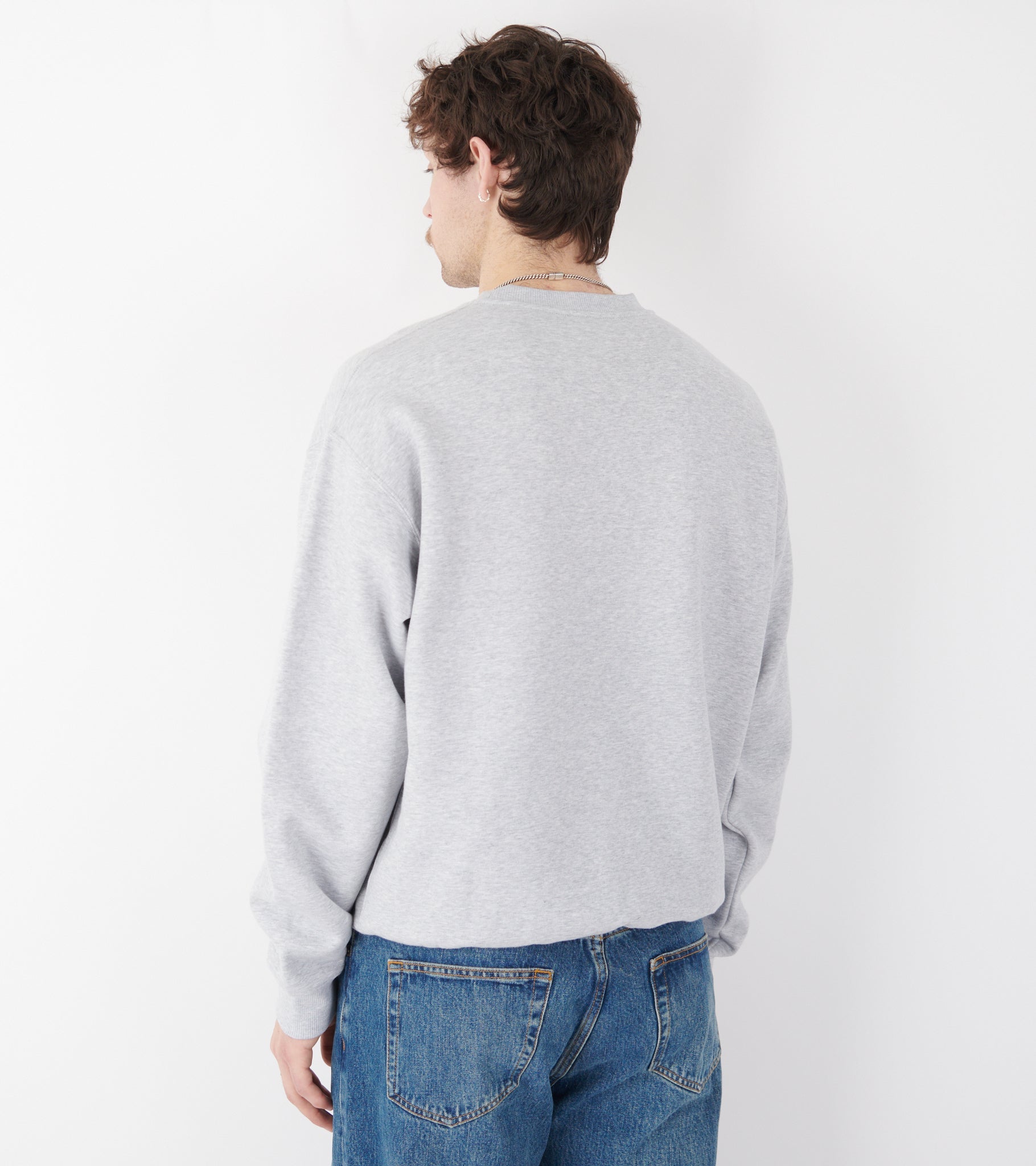 Light Soft Brushed Cotton Terry Sweatshirt Slate Grey