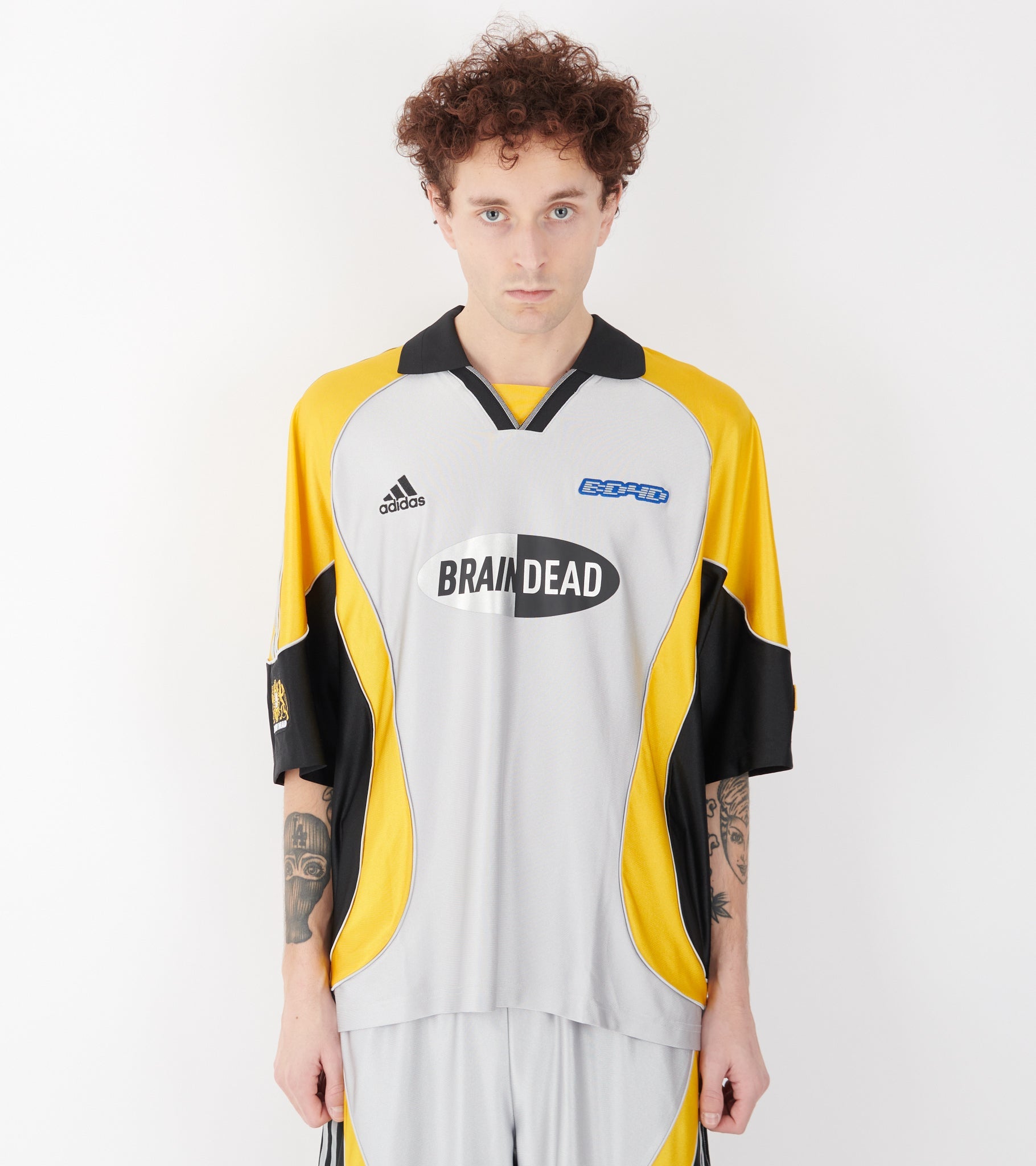 Football Jersey T-shirt Silver Metallic/Yellow