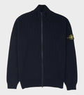 Cotton Knit Zip Cardigan Navy