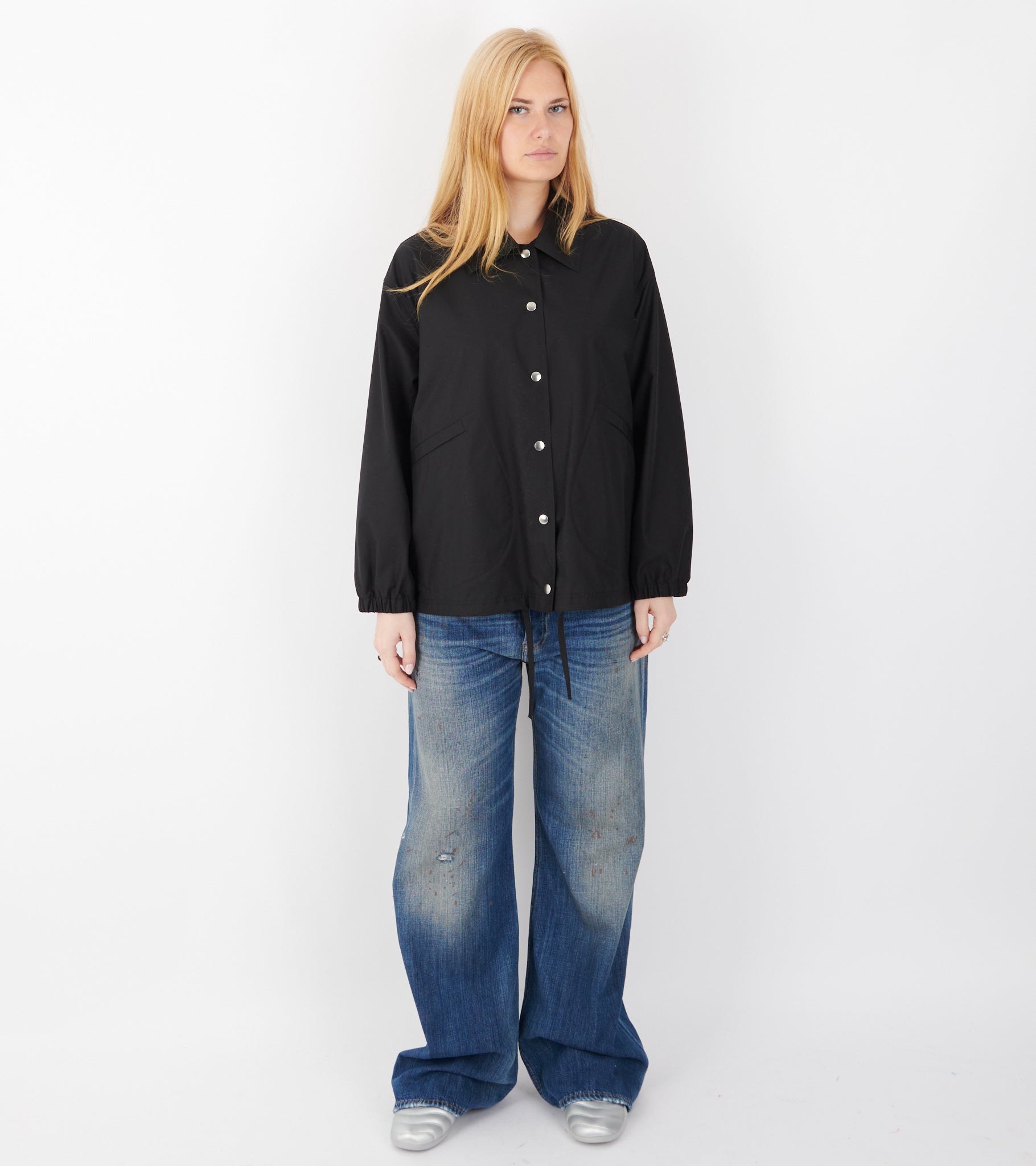 Dry Touch Cotton Poplin Logo Jacket Black