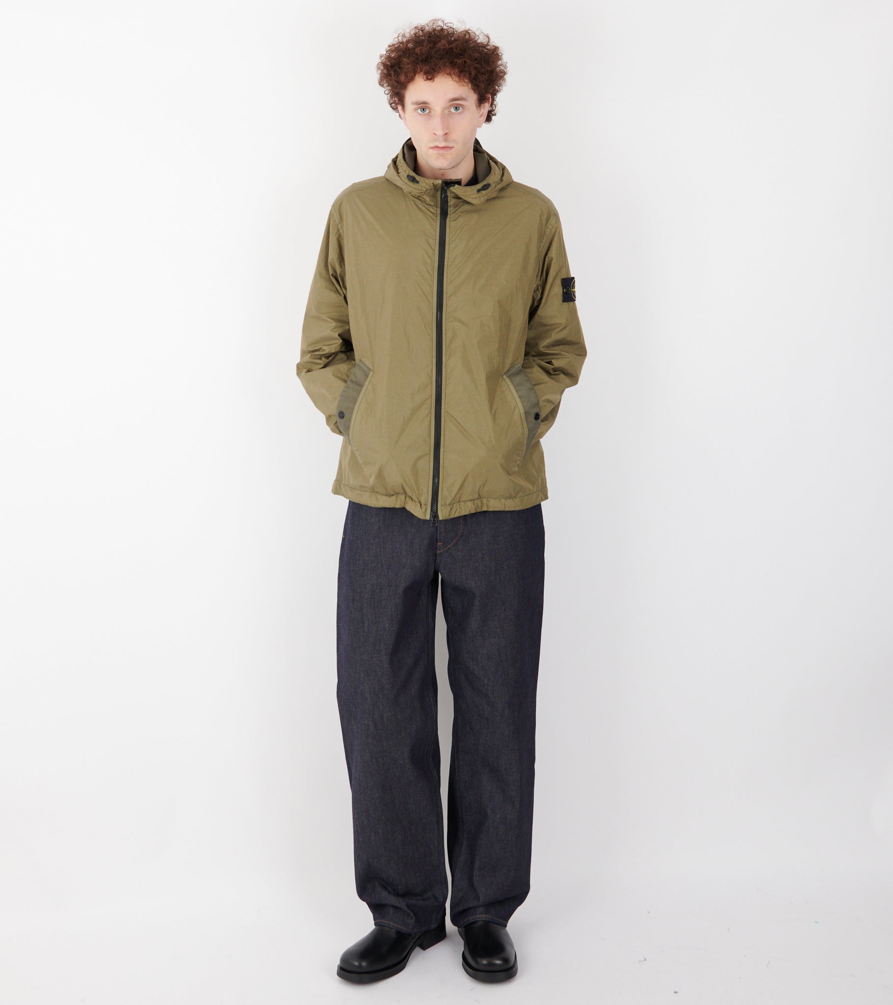 Garment Dyed Crinkle Reps NY Jacket Khaki Olive
