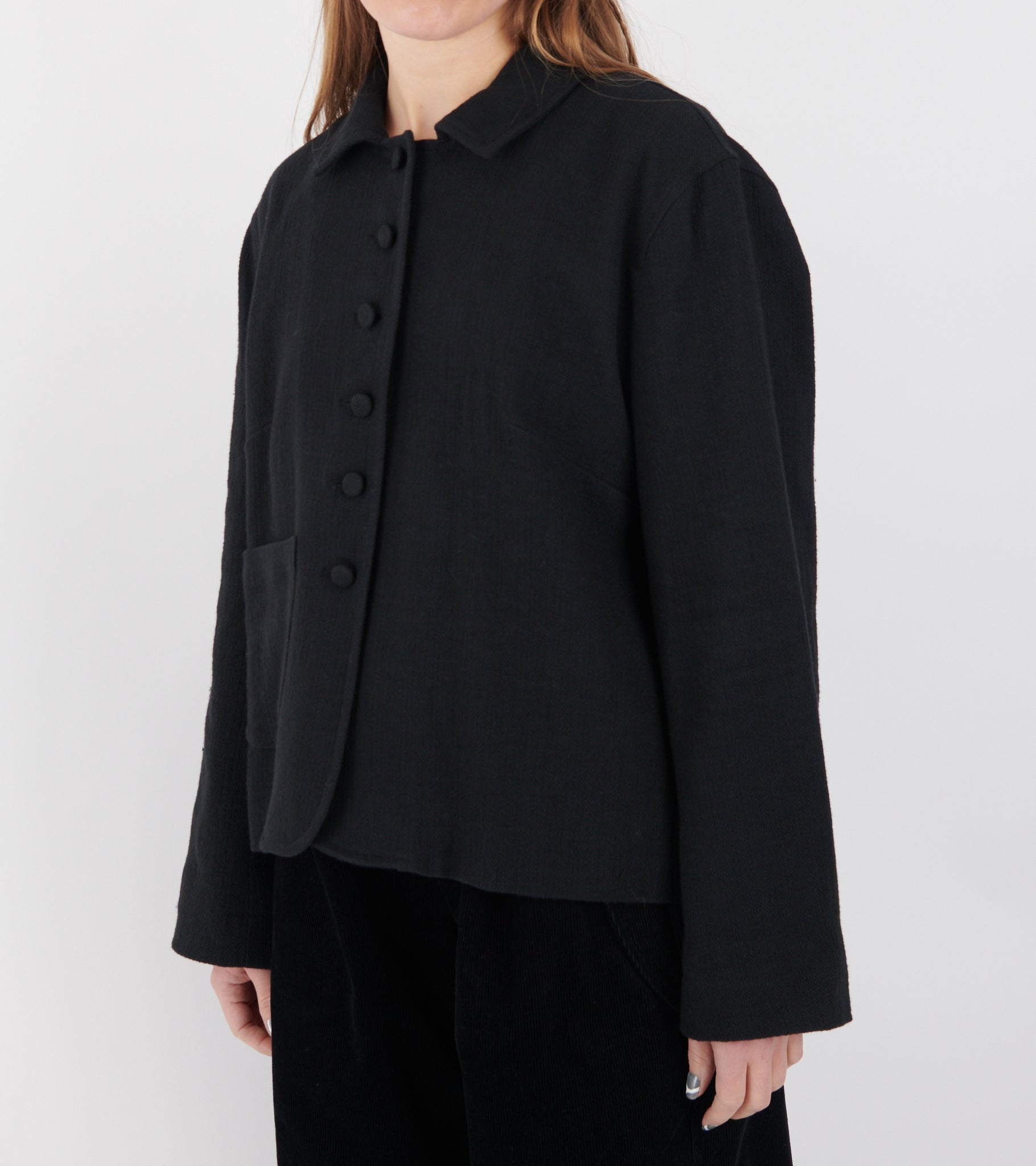 Japanese Stitch Cotton Lillie Jacket Washed Black