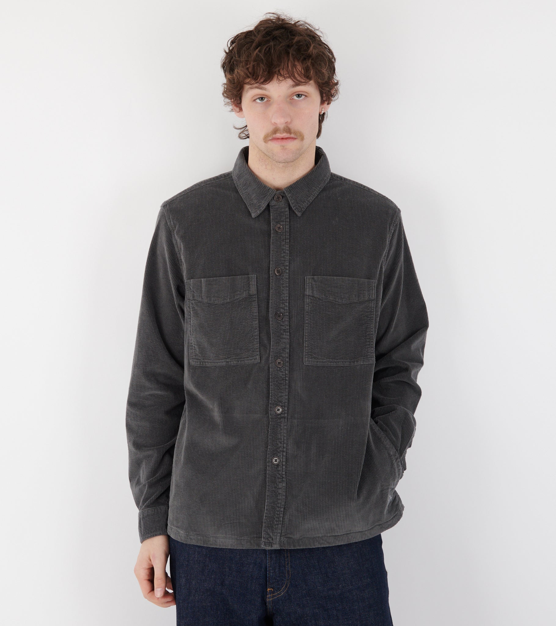 Corduroy Pocket Shirt Dark Grey