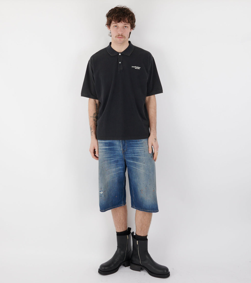 Baggy Denim Shorts Mid Blue