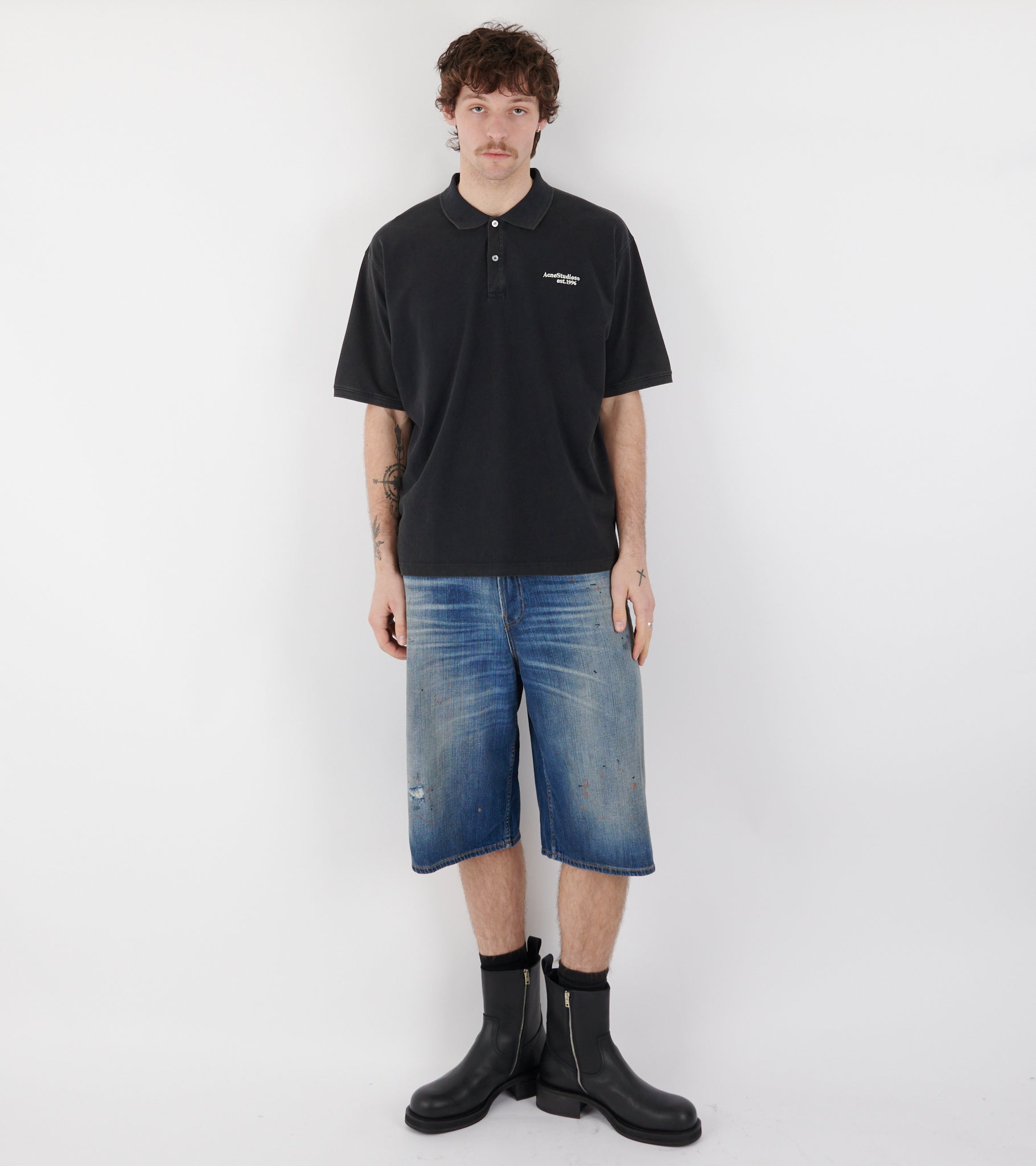Baggy Denim Shorts Mid Blue