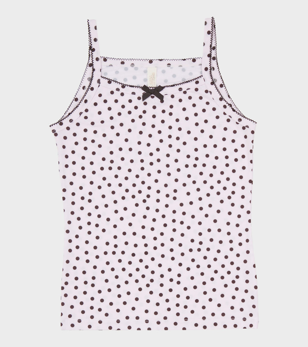 Jersey Tank Top Pink Dots