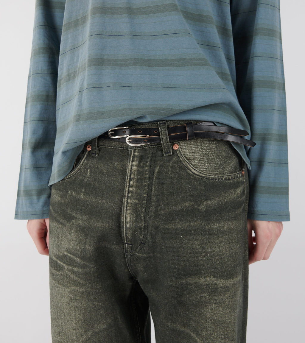 Twin Tongue Belt Black Chromexcel Leather