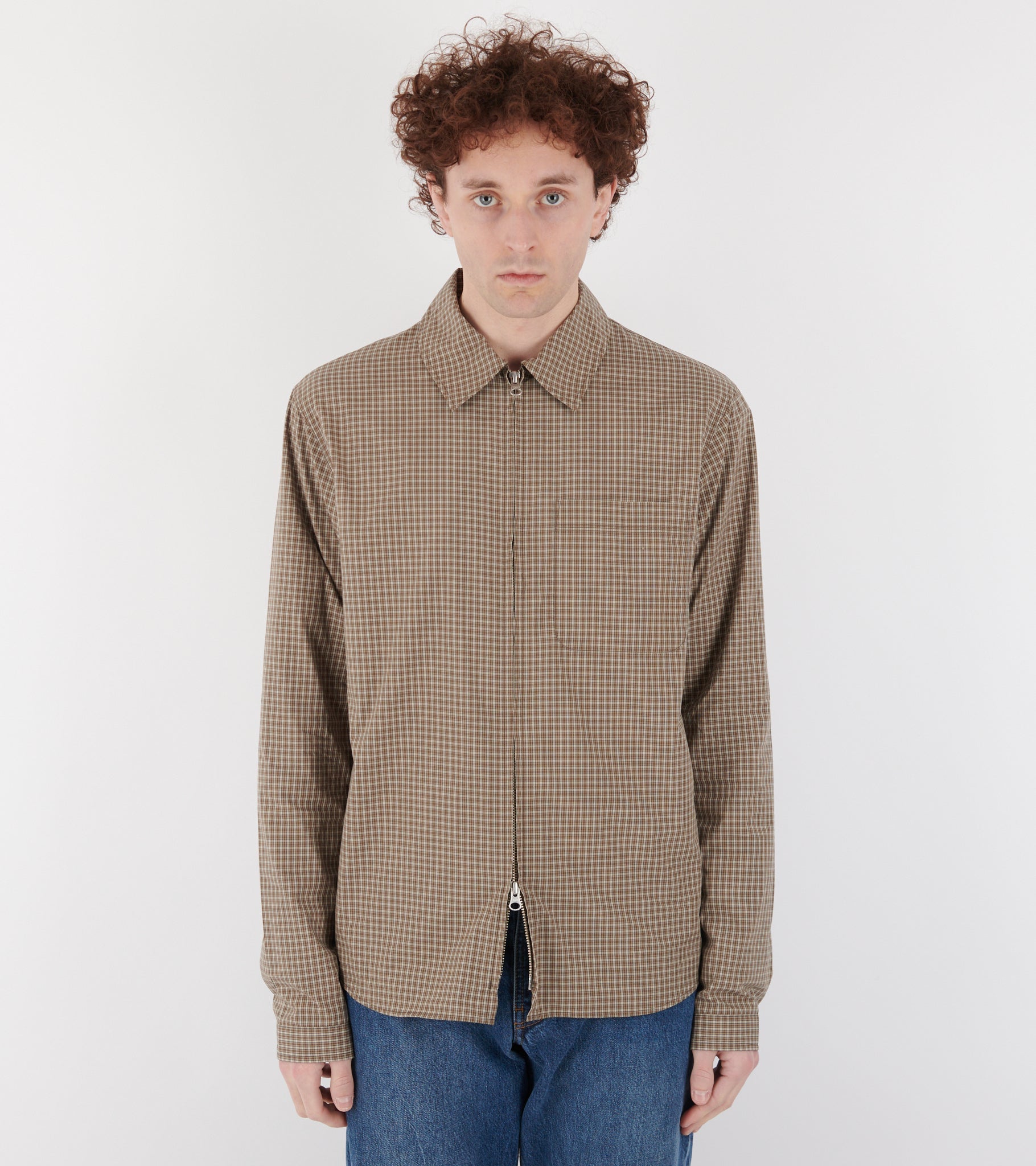 Another Zip Shirt 1.0 Khaki/Brown Check