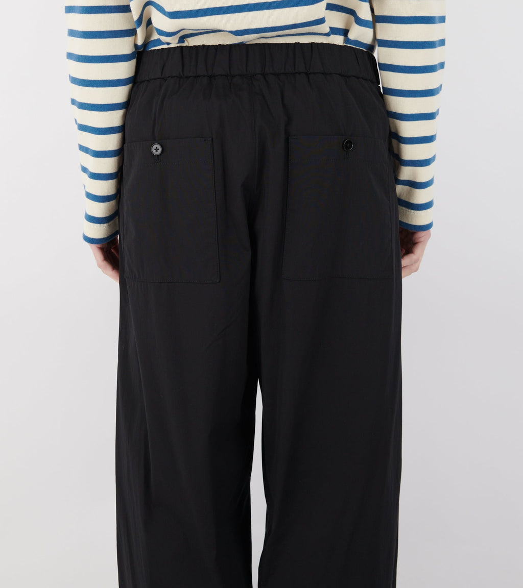 Cotton Poplin Cargo Trousers Black